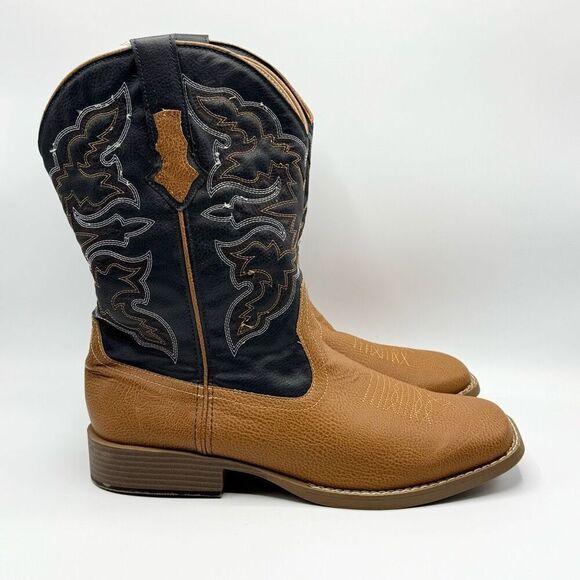 Roper Square Toe Faux Leather Western Boots - Men’s US 11 - Picture 1 of 14